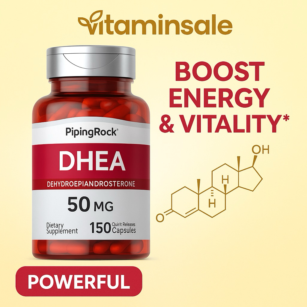 Piping Rock DHEA 50mg 150 Quick Release Capsules
