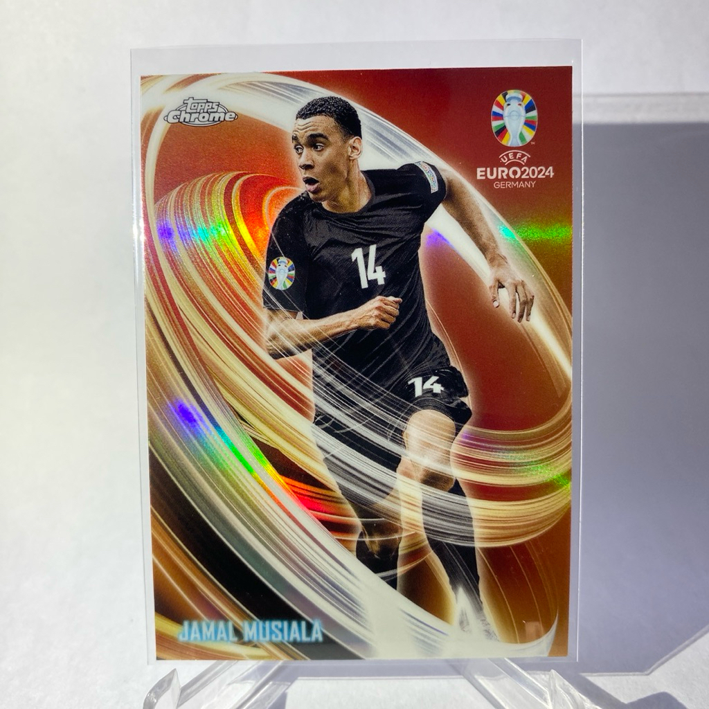 การ์ดนักฟุตบอลสำหรับสะสม TOPPS CHROME 2024, Jamal Musiala, Federico Chiesa, Alvaro Morata, Attila Sz