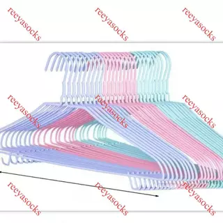Reeyasocks ไม้แขวนเสื้อสแตนเลสเคลือPEกันลื่น…ขนาดผู้ใหญ่40cm*20cm 1แพ็ค=10ชิ้น