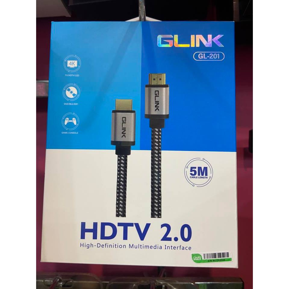 ส่งจากไทย สาย HDMI to HDMI 5ม. Glink GL201 GL-201 G-LINK HDTV 2.0 HIGH-Definition Multimedia Interfa