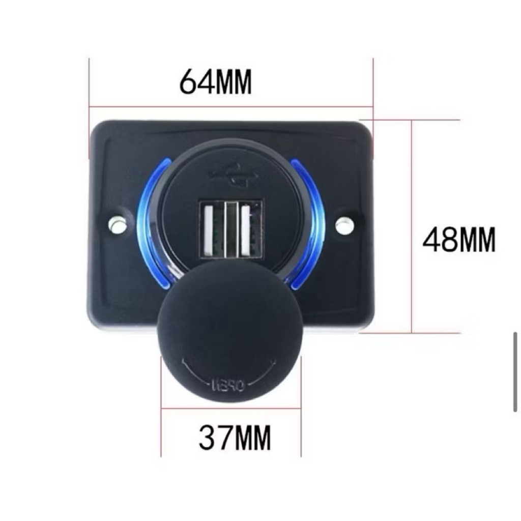 USB ที่ชาร์จในรถยนต์ เป็น usb 2ช่อง แปลงไฟ 12v เป็น 5v ใช้ได้ทั้ง แรงดัน 12v และ 24v