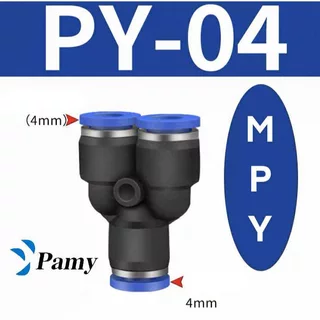 PAMY MPY PY ข้อต่อลม ข้อต่อลมเสียบสามทาง ข้อต่อตัววาย หัวพ่นหมอก ออกใบกำกับได้ สินค้าพร้อมส่งFITTING