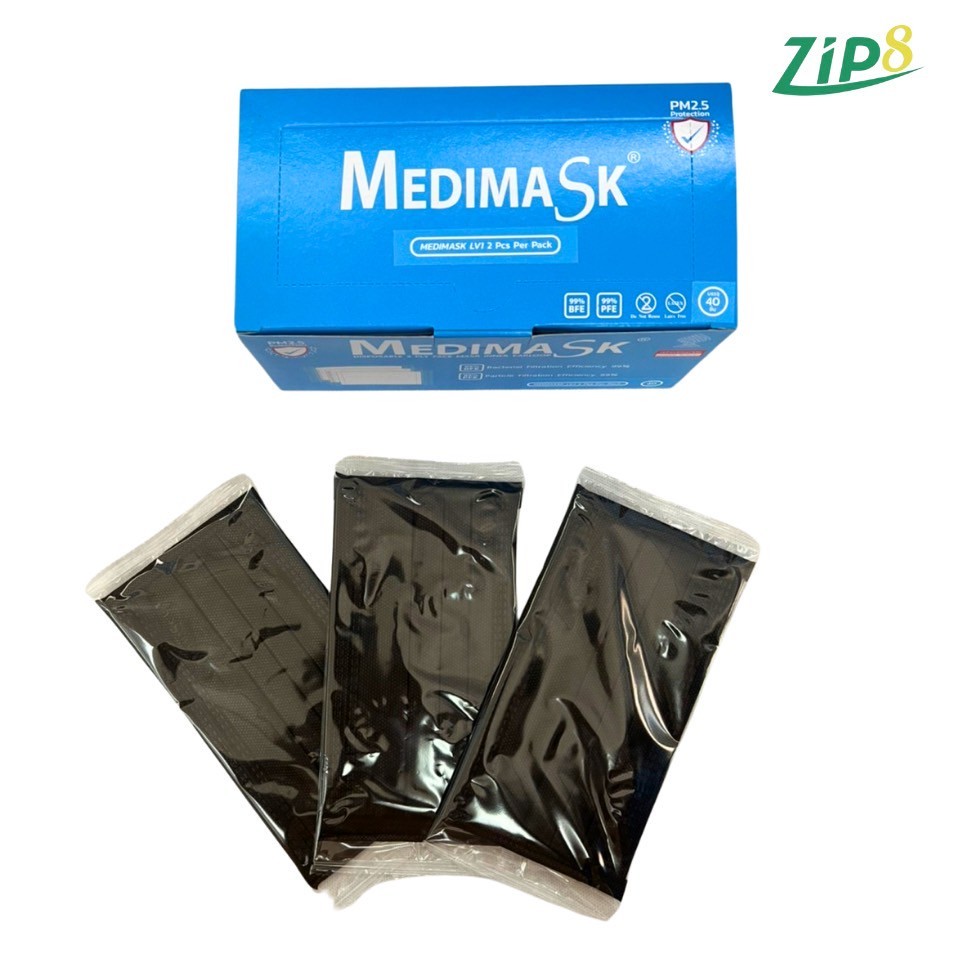 หน้ากากแบ่งเป็นซอง Medimask (2ชิ้น/ซอง 20ซอง/กล่อง)