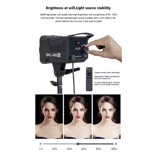 BKL-300W ไฟสตูดิโอ 3200-5600K ไฟถ่ายรูป ชนิดความสว่างสู ไฟเติมแสง LED ไฟถ่ายวิดีโอระดับมืออาชีพไฟสตูดิโอ