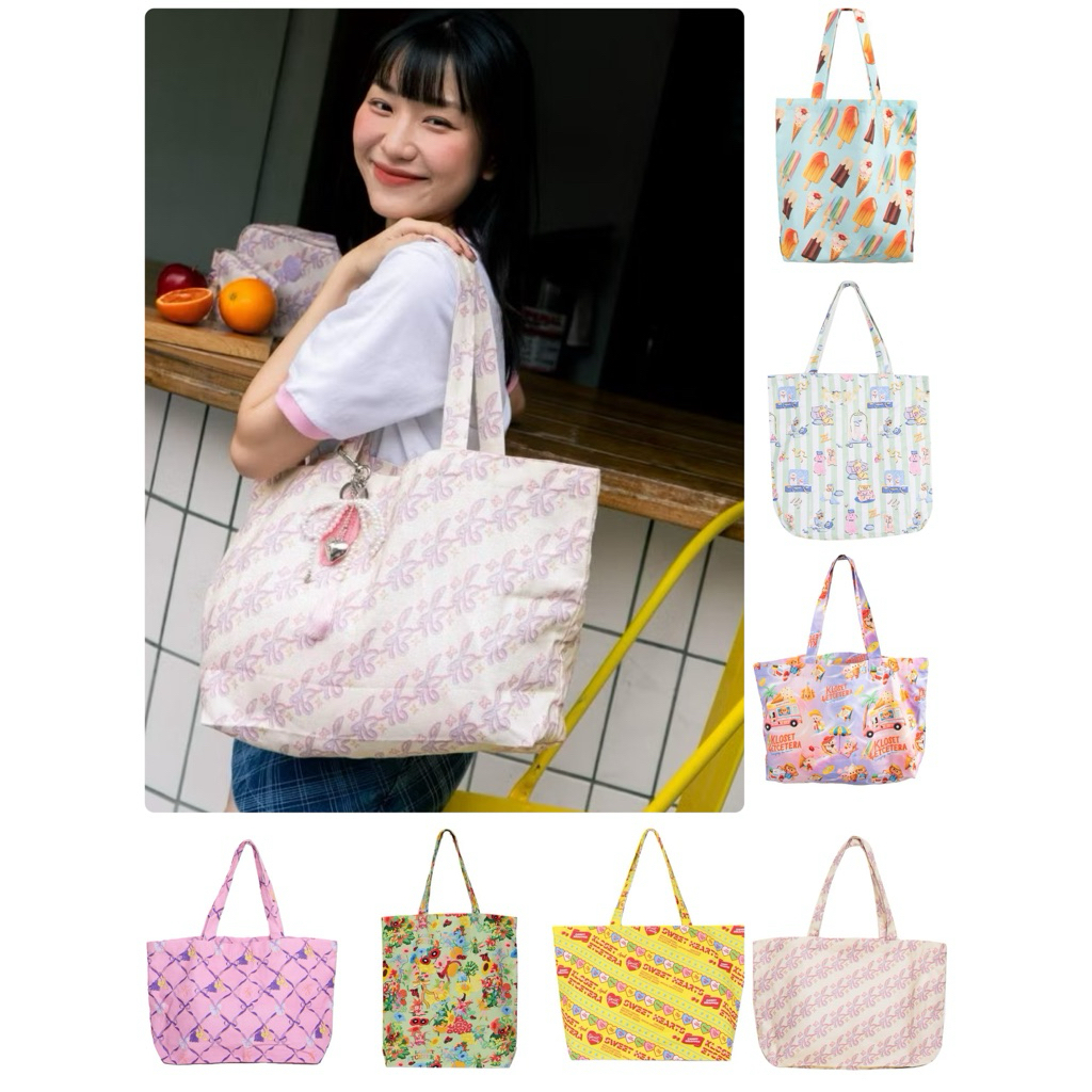 kloset กระเป๋า ถุงผ้า 🌈มีโค้ดลด10-30% ของแท้จากshop - ถุงผ้า Tote size M L