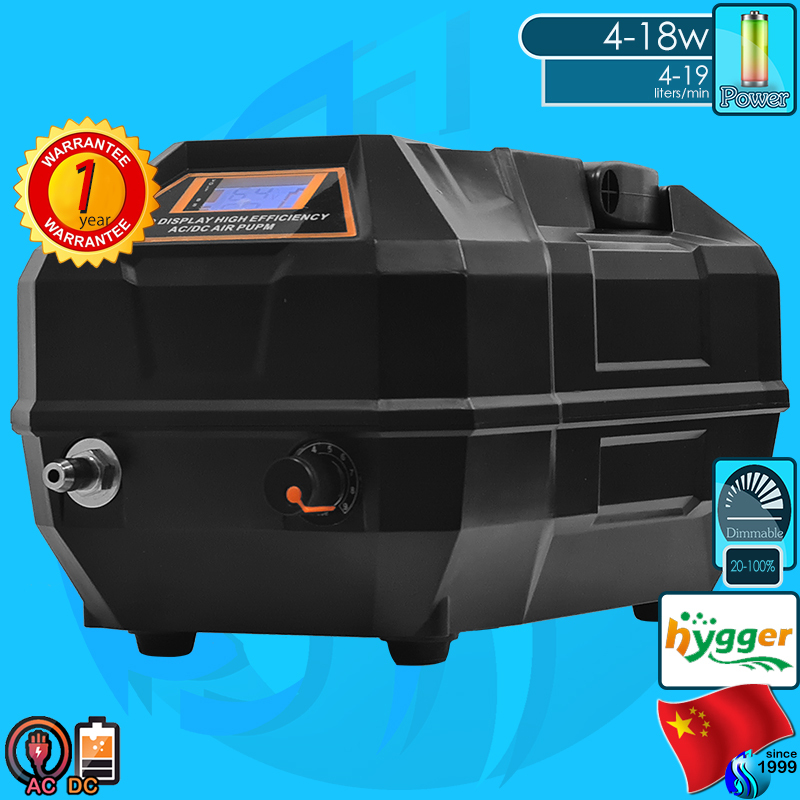 Hygger AC/DC Air Pump HG-067 hailea CP-60 CPA-100 CPA-120 ปั๊มลม ออกซิเจน2ระบบอัตโนมัติ ปั๊มลมเคลื่อนที่ Auto AC DC CP60