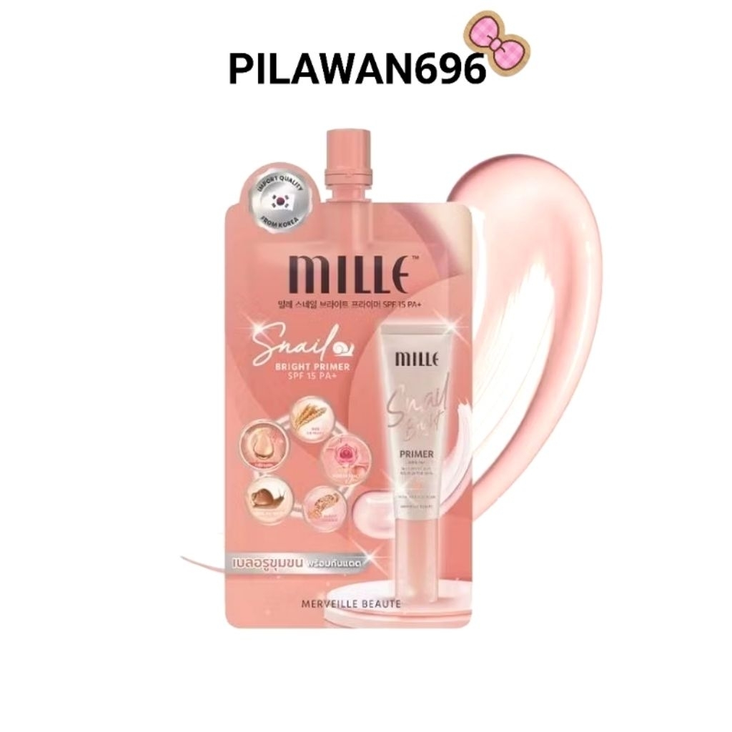 ใหม่ !! MILLE ไพรเมอร์คอลลาเจน SNAIL BRIGHT PRIMER 6G.