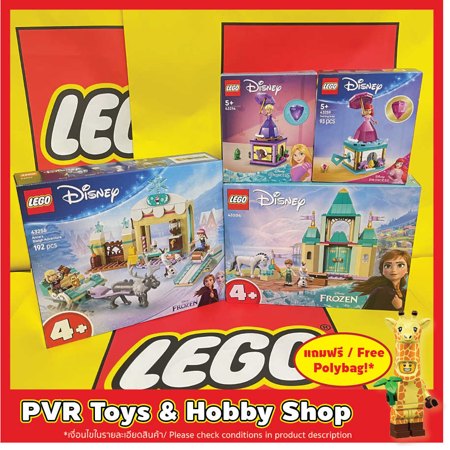 LEGO® 43204 43214 43256 43259 Disney Anna and Olaf's Castle Fun Twirling Rapunzel Ariel Anna's Sleig