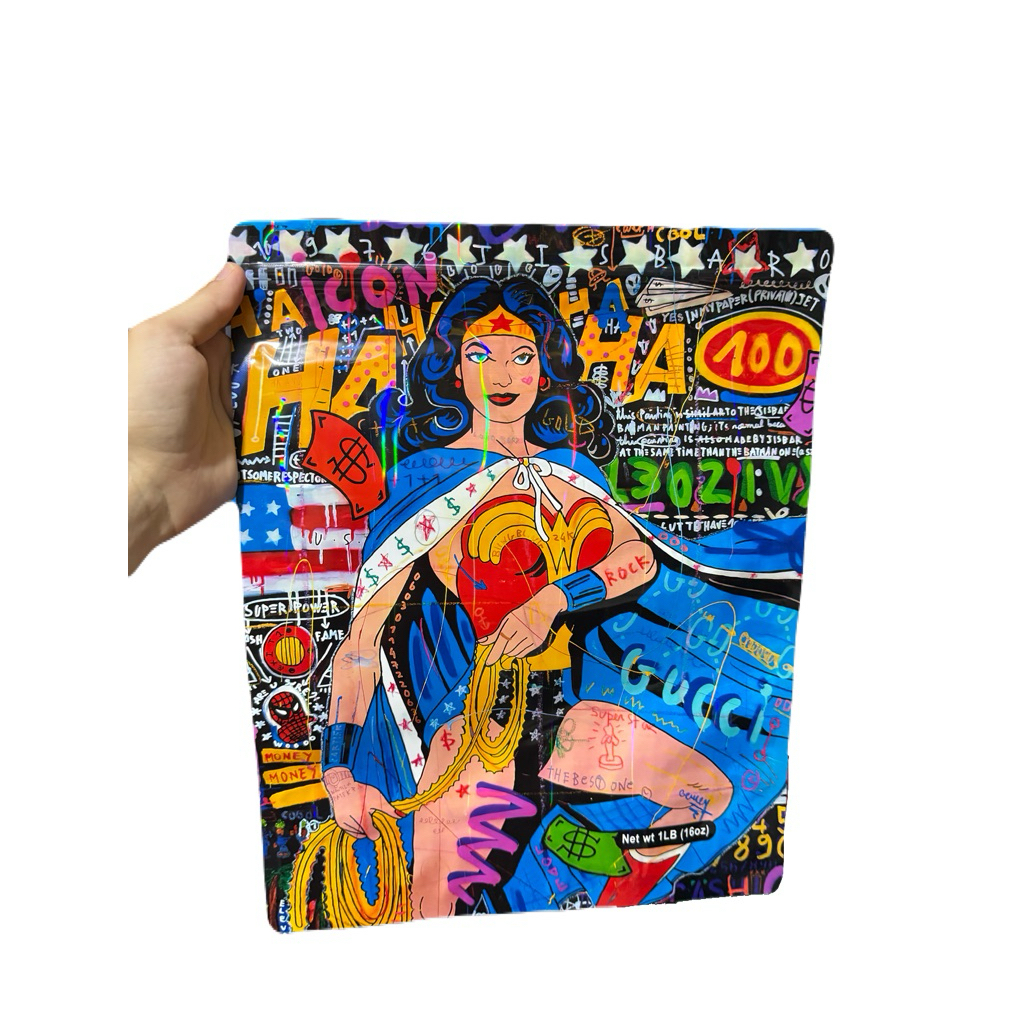 W Woman Mylar zip bag size 454 grams / 1 lb