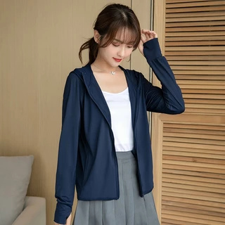 Uniqlo ชายกันแดด UPF50 + ป้องกันรังสียูวีระบายอากาศผิวคลุมด้วยผ้ากันฝนชายสบายน้ำแข็งระบายอากาศ