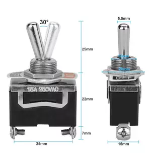 HEXMA 1 ชิ้น สวิทช์สลับ สีเงิน ทอง SUCN -1021 ขนาด12 มม.2-pin on-off 15A 250V สวิตช์ไฟ e-ten1021