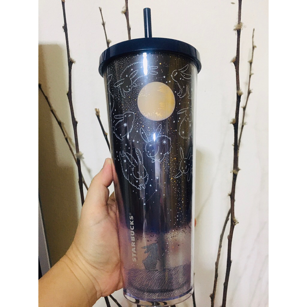 💯📌แก้วสตาร์บัคส์  Starbucks Starry Bunny Collection 2021 Stargazing Buuny Cold cup 24oz แท้ 💯% หายาก