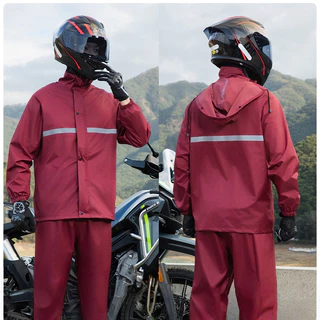 ชุดกันฝน เสื้อกันฝนมอเตอร์ไซค์ เสื้อกันฝนได้ครบเซ็ต เสื้อ+กางเกง Waterproof Rain Suit เสื้อกันฝนแบบพกพาผู้ใหญ