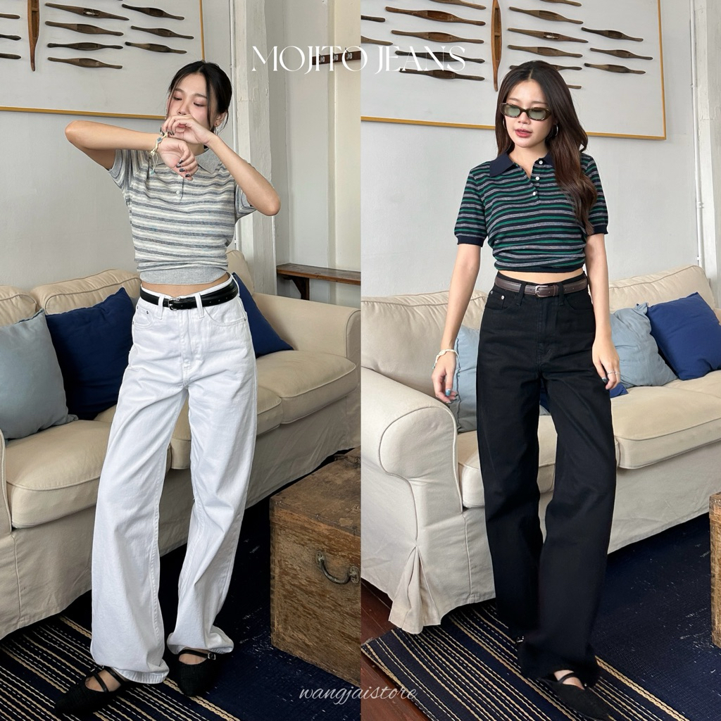 (พร้อมส่ง)Wangjai- Mojito jeans กางเกงยีนส์ทรงกระบอกทรงสวยเก็บหุ่น