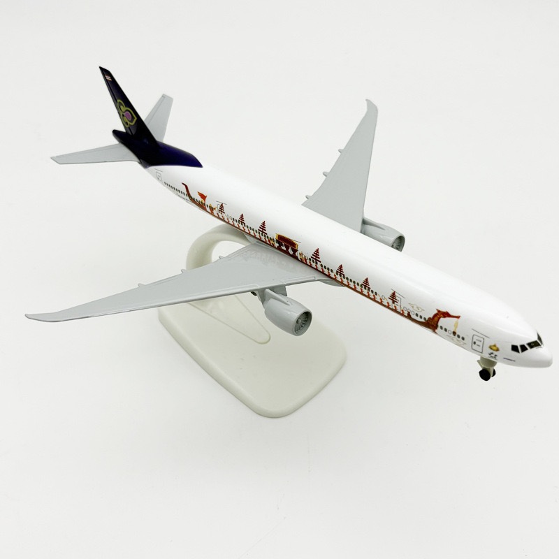 โมเดลเครื่องบิน ไทยสุพรรณหงส์ B777 ขนาด 20 ซม.ทำด้วยเหล็ก มีล้อ มีขาตั้งโชว์ สวย งานดี - ของขวัญ ของสะสม ตั้งโชว์