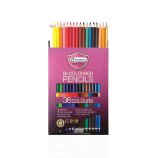 สีไม้ BI-Colored 2หัว ดินสอสีนุ่มลื่น Premium 12สี 24สี 36สี จาก Master art / แพ็ค