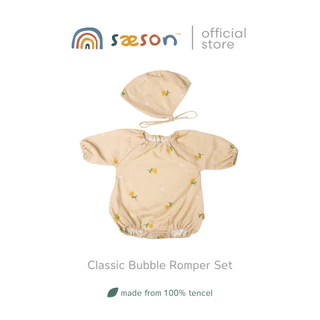 Saeson Tencel™ Classic Bubble Romper Set ชุดรอมเปอร์แขนยาว + หมวก