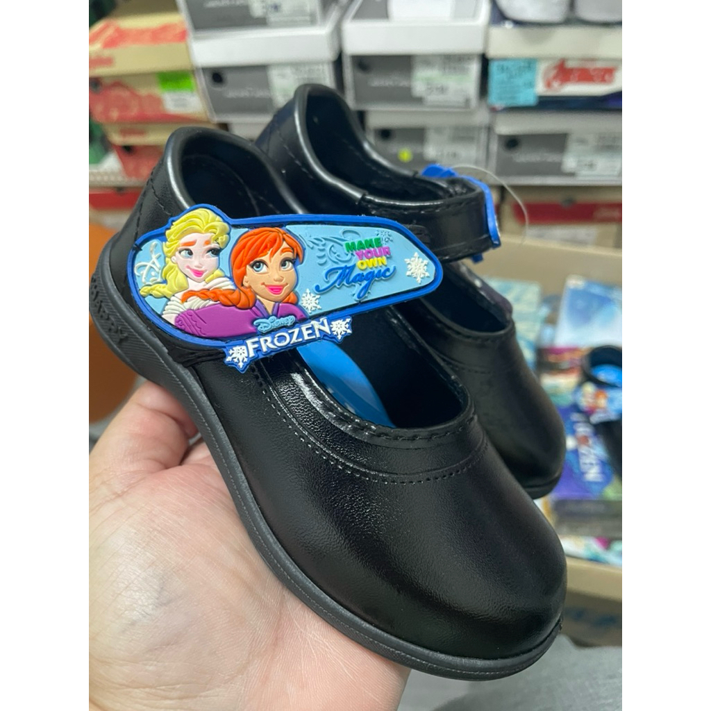 รองเท้านักเรียนอนุบาลหญิง หนังดำ CHAPPY ไม่มีไฟ โซเฟีย โพนี่