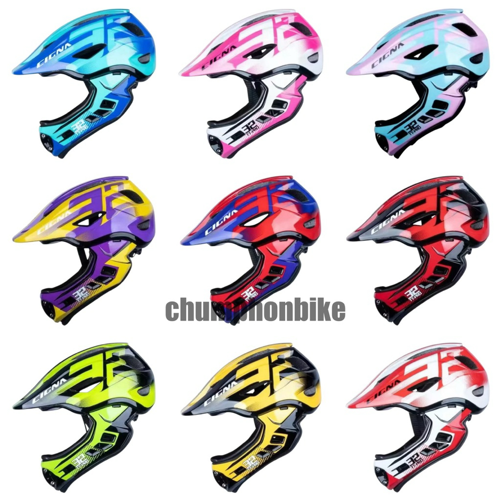 หมวกกันน็อคเด็กเต็มใบ CIGNA TT-32 Pro ถอดคางได้ หมวกขาไถ หมวกจักรยานเด็ก