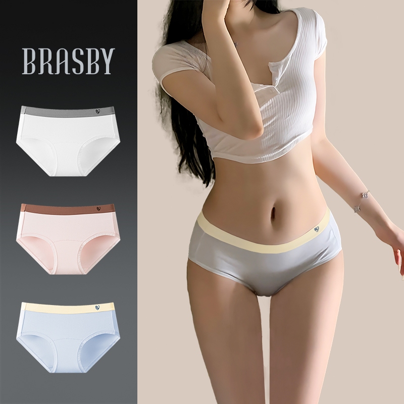 🎉Brasby🎉กางเกงใน ผ้าฝ้าย100%  ป้องกันเชื้อโรค ไร้รอย ผ้าบาง ระบายอากาศดี สำหรับผู้หญิง หน้าร้อน