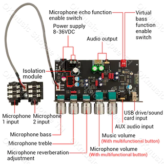 มิกซ์เสียงไมค์ ZK-DAM H2 มีเอาต์พุตหูฟัง ปรับเสียงสูงต่ำได้ EQ พีซี Bluetooth ไร้สาย รองรับ USB AUX เบสหนัก ใช้งานง่าย