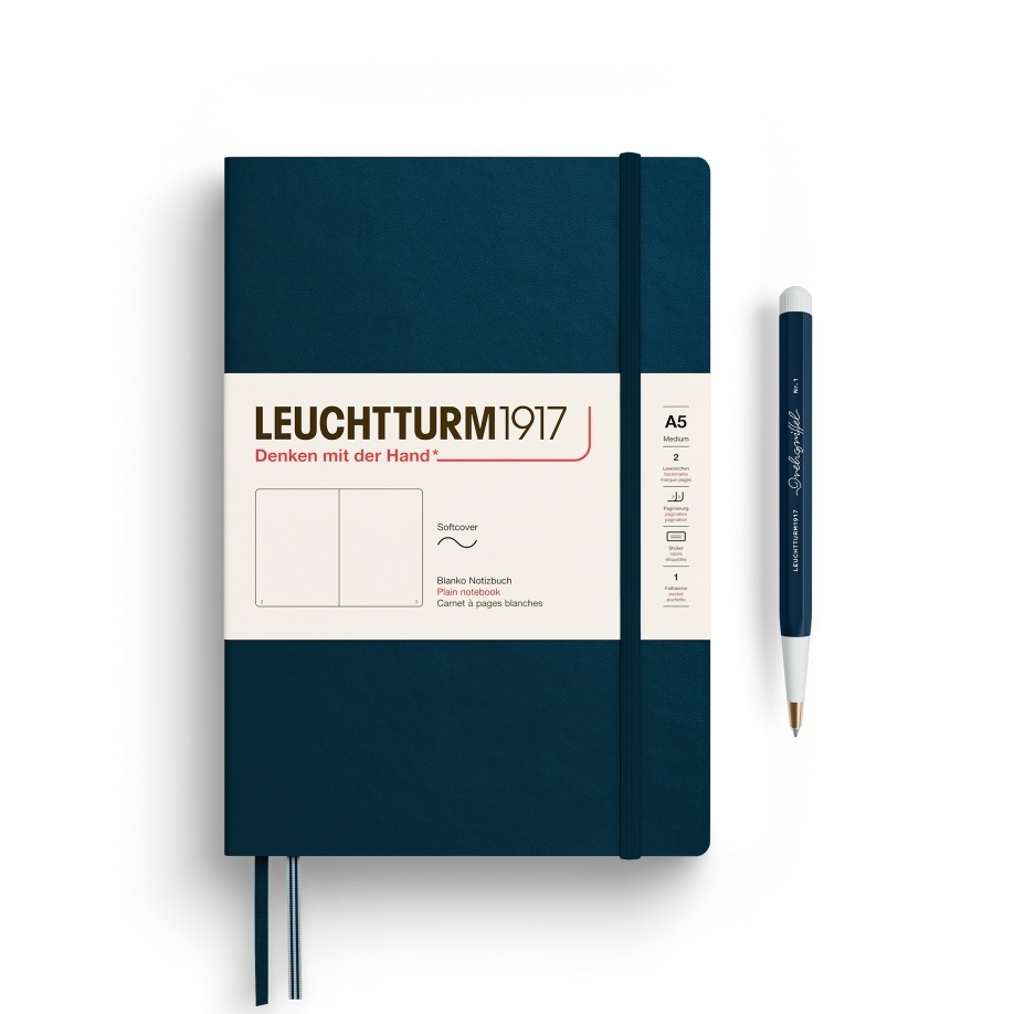 Leuchtturm1917 Thinking A Head Deep Sea A5 Notebooks ขนาด A5 สีน้ำเงินน้ำทะเล