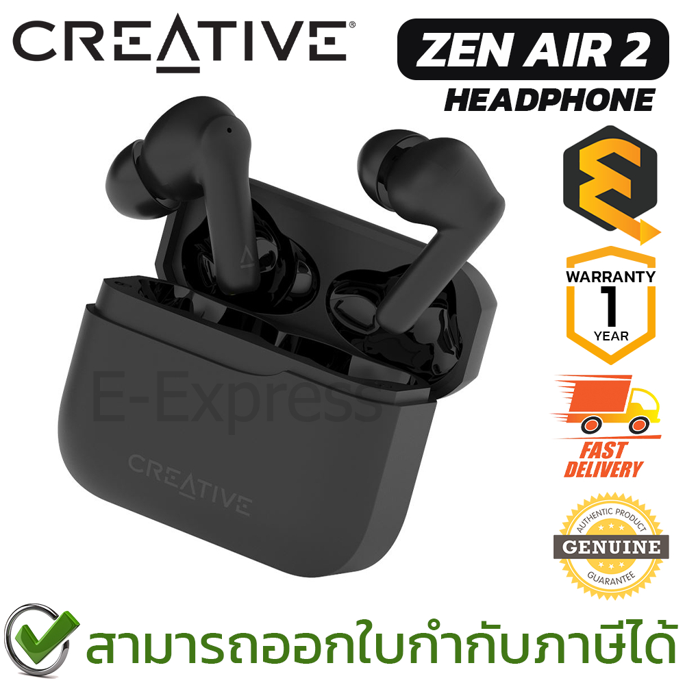 Creative Headphone Zen Air 2 [Black] หูฟังไร้สาย หูฟังบลูทูธ ของแท้ ประกันศูนย์ 1ปี