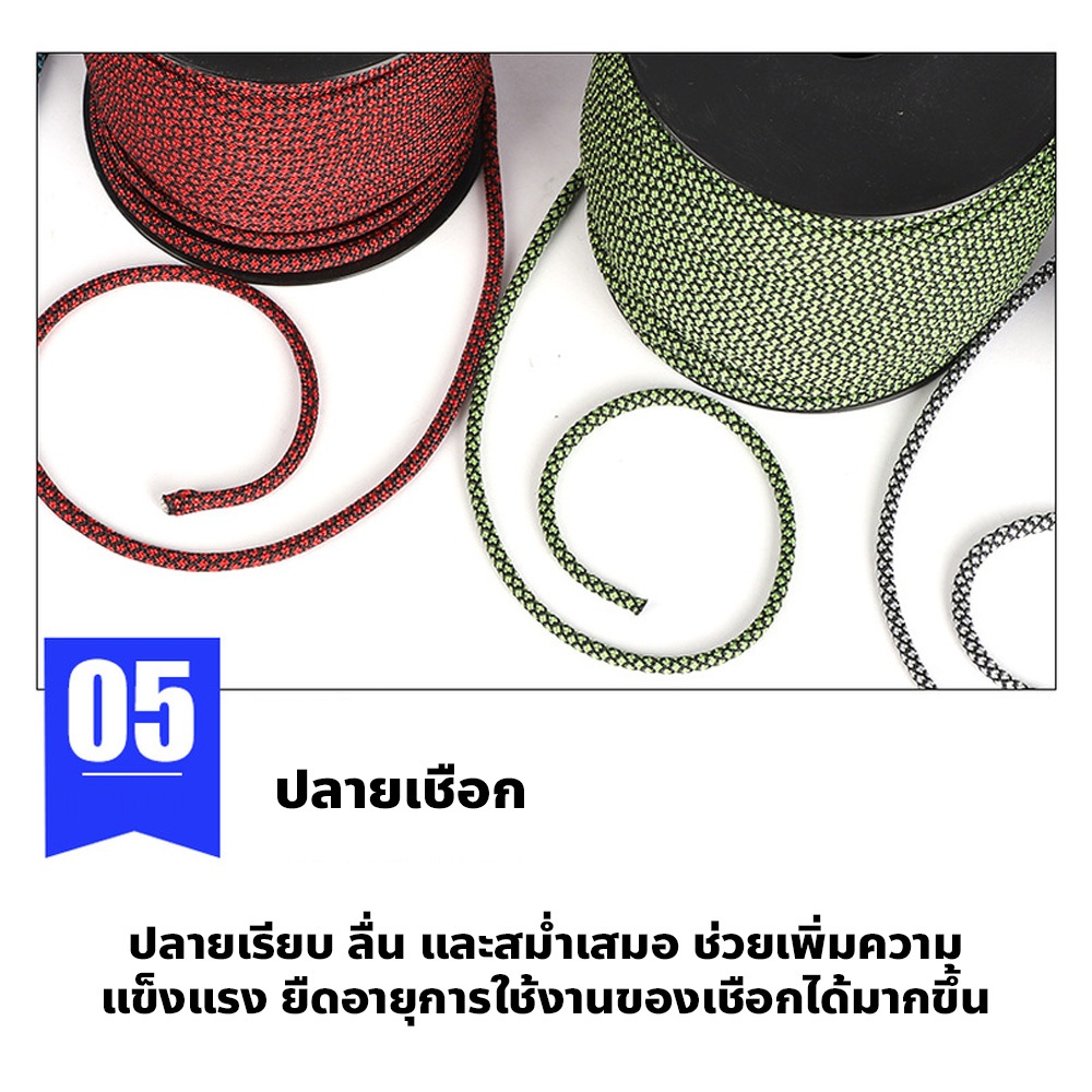 F2C เชือกไนล่อน เชือกพาราคอร์ด 50เมตร เชือกเต็นท์สำหรับเดินป่าตั้งแคมป์ แข็งแรงทนทาน - รูปที่ 7