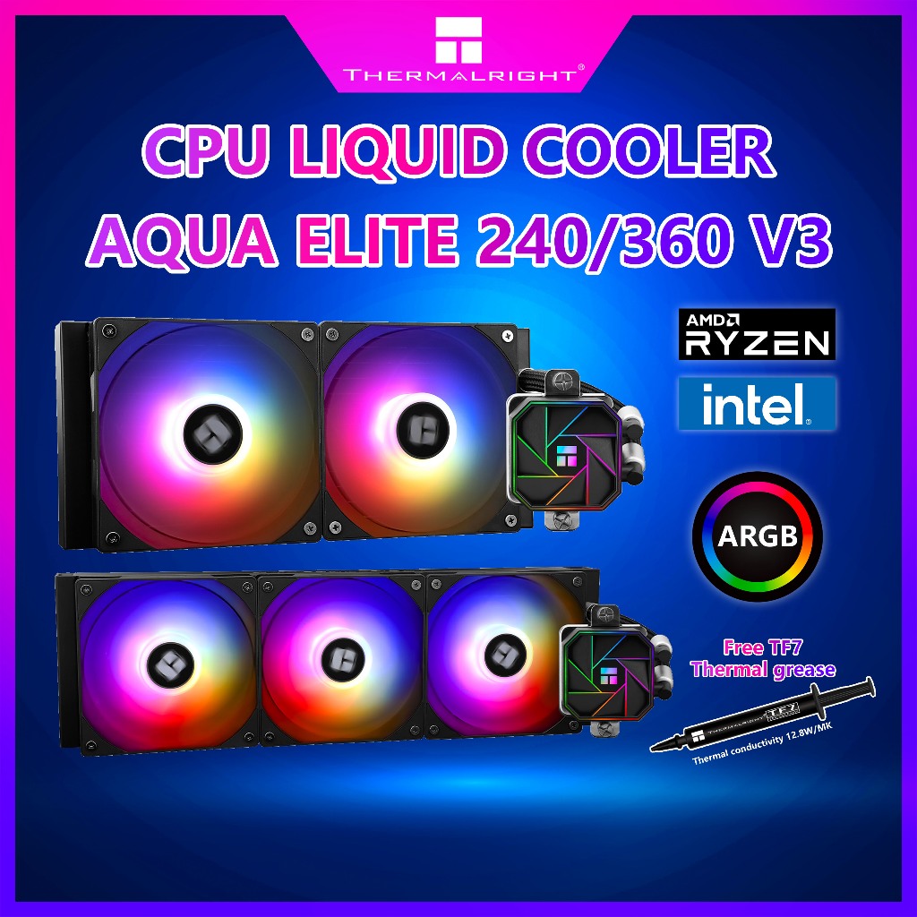 🔥Thermalright CPU LIQUID COOLER ชุดน้ำระบบปิด❄️AQUA ELITE 240/360 V3 ระบบระบายความร้อนด้วยน้ำ ชุดน้ำปิด รองรับ Intel AMD