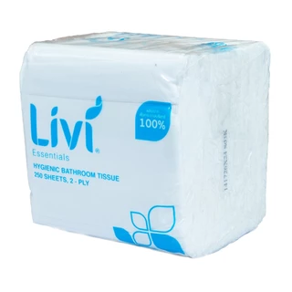 (ยกลัง) Livi กระดาษชำระ Hygienic Bathroom Tissue หนา 2 ชั้น 250 แผ่น จำนวน 60 แพ็ค/ลัง