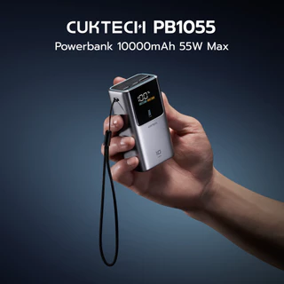 CUKTECH PB1055 แบตสำรอง 55W ขนาด 10000mAh CCC ชาร์จเร็ว iPhone / Samsung ขนาดเล็กพกพาง่าย สายคล้อง -12M