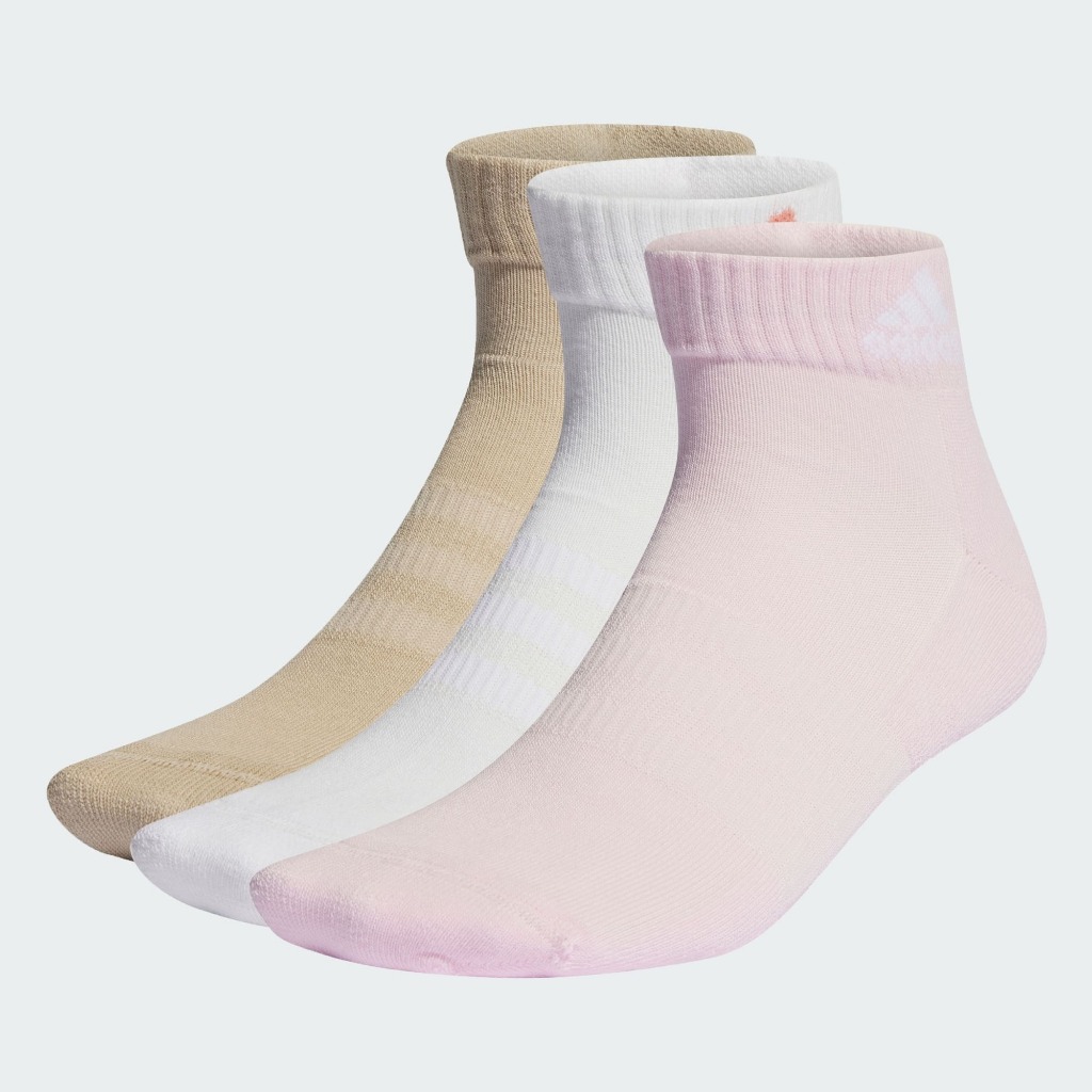Adidas ถุงเท้า Cushioned Sportswear Ankle Socks 3 Pairs | Clear Pink/White/Wonder Beige ( IP0404 )