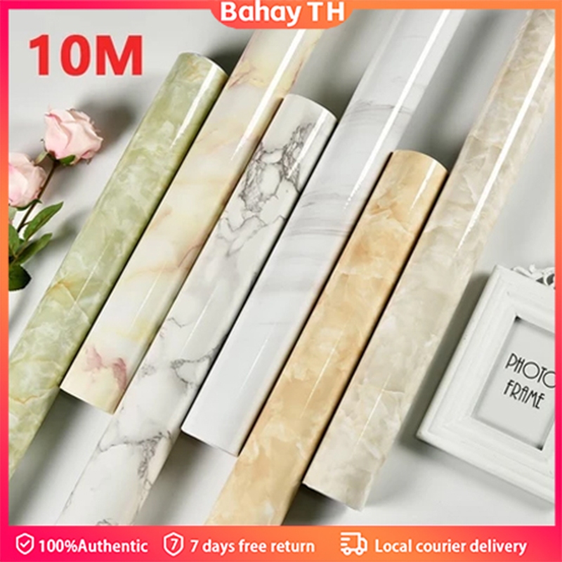 60x10ม. สติ๊กเกอร์ลายหินอ่อน วอลสติ๊กเกอร์ ติดโต๊ะ มีกาวในตัว วอลเปเปอร์ติดผนัง ห้องครัว ติดผนังห้องนอน สติกเกอร์ติดผนัง