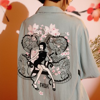 TOKIDOKI เสื้อเชิ้ต ใส่ได้ทั้งชายและหญิง QUEEN OF DARGONS SS…