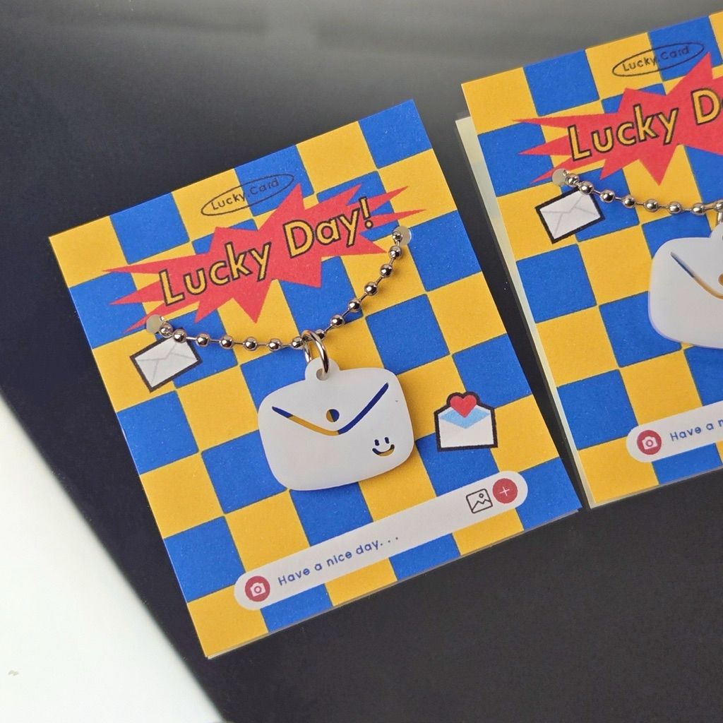 [พร้อมส่ง🇹🇭] การ์ดอวยพร+พวงกุญแจจี้อะคริลิครูปซองจดหมายเลิฟๆ 💌