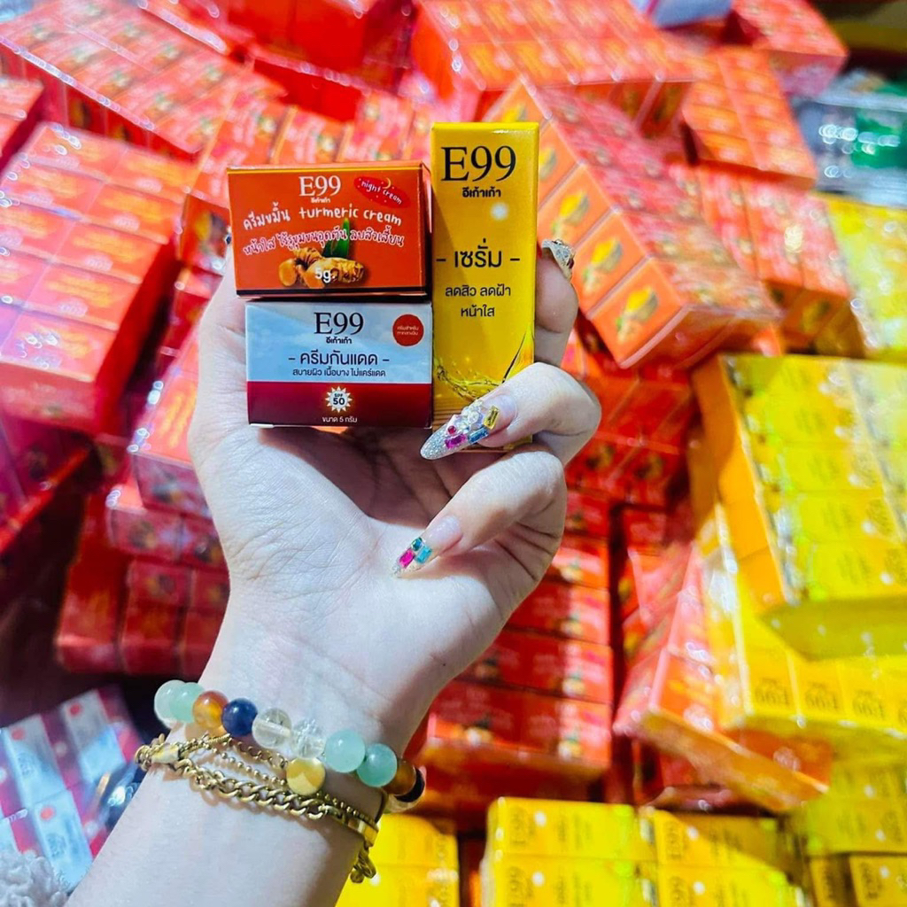 ครีมE99 ชุด3ชิ้น กันแดด/ครีมบำรุง/เซรั่ม