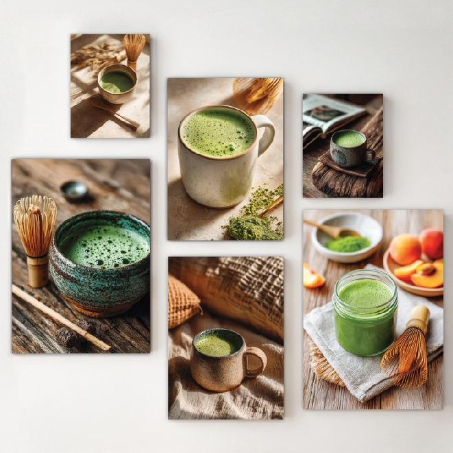 Matcha V2-ภาพแขวนผนัง ภาพพิมพ์แคนวาส พร้อมกรอบลอย [พร้อมส่ง]