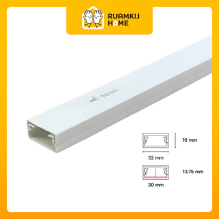 PRI DD รางเก็บสายไฟ สำหรับงานตกแต่ง รางเก็บสายไฟพลาสติก สีขาว 1-2 เมตร
