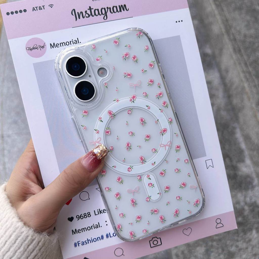 16PROMAX เคสใสชาร์จได้ ดอกไม้ รุ่น  I11 PROMAX 12 PROMAX 13 PROMAX 14 PROMAX 15PLUS 15 PROMAX 16E 16