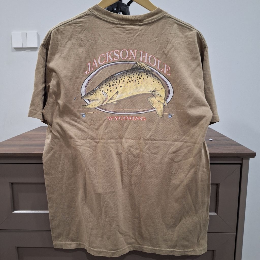 เสื้อยืด ลายปลา Jackson hole Wyoming size M (AD35)