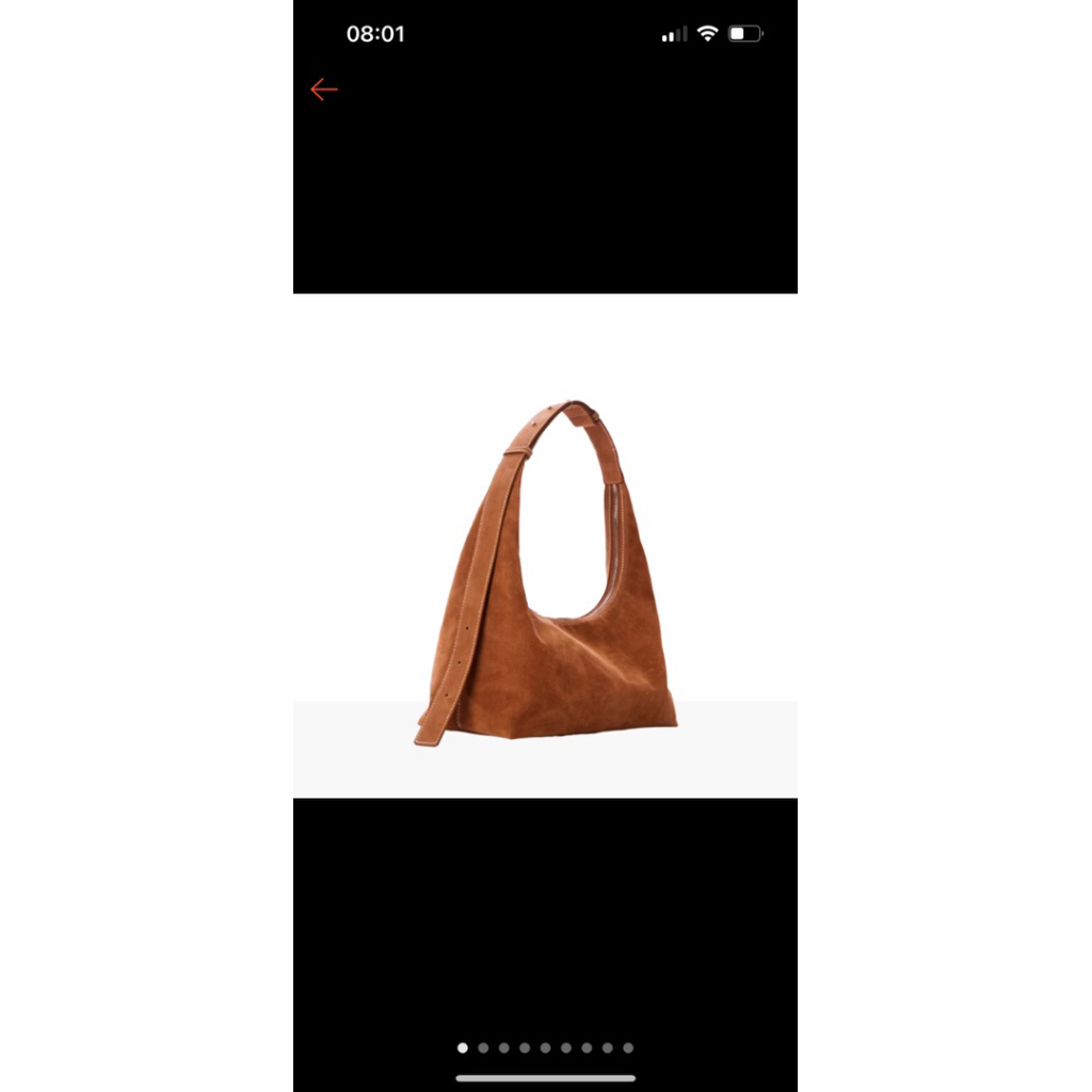 (**ส่งต่อ**) knack.bag - Hobo (L) สีbrowหนังกลับ