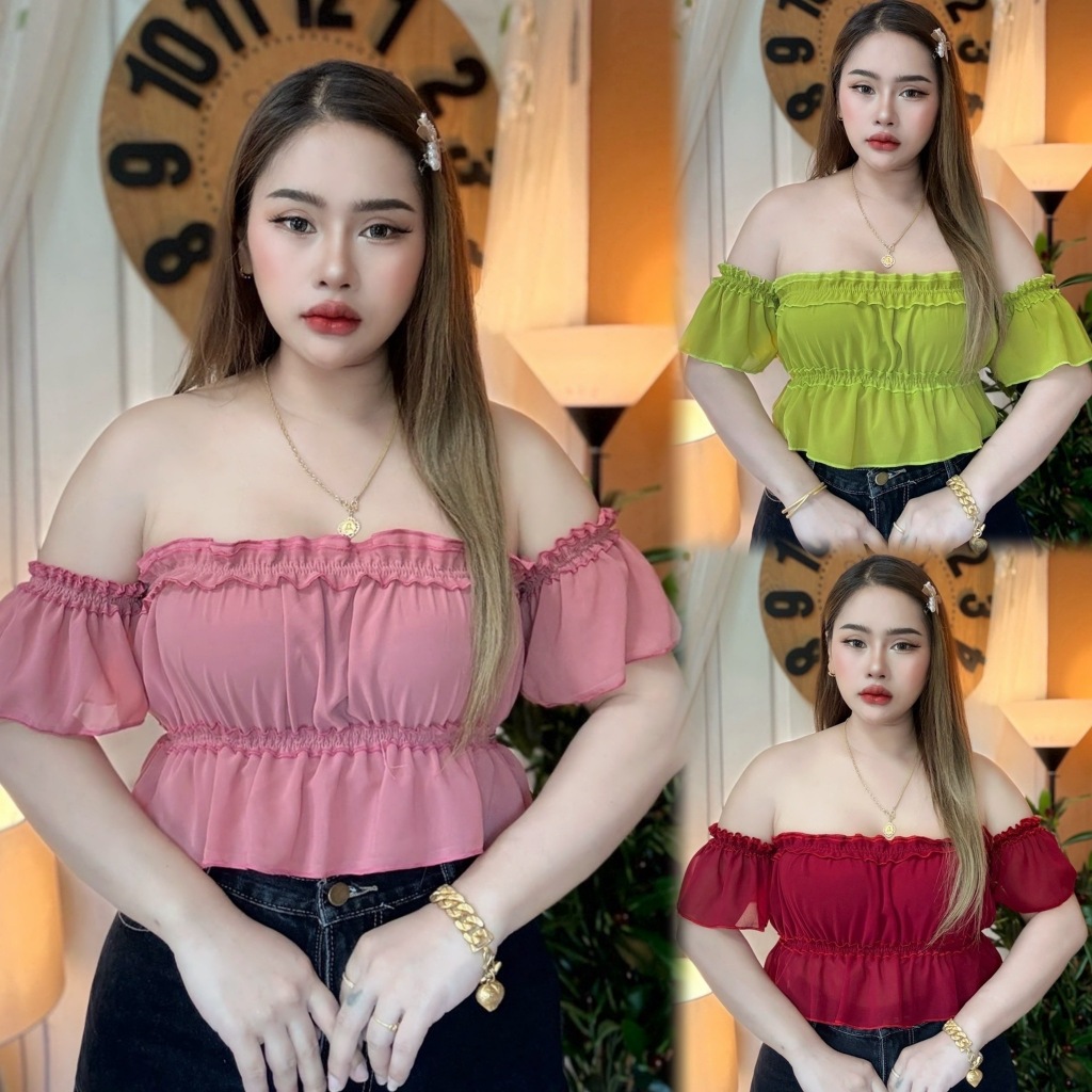 เสื้อสาวอวบร้านต๋อง อก 36-48  เกาะอกมีแขนมีตัวสั้นและตัวยาว เป็นไชร์ของสาวอวบอ้วนโดยเฉพาะ สวยแน่นอน **รุ่น กระแต** ราคา ถูกที่สุด ดีลบีเคเค แกลเลอรีภาพที่ 2