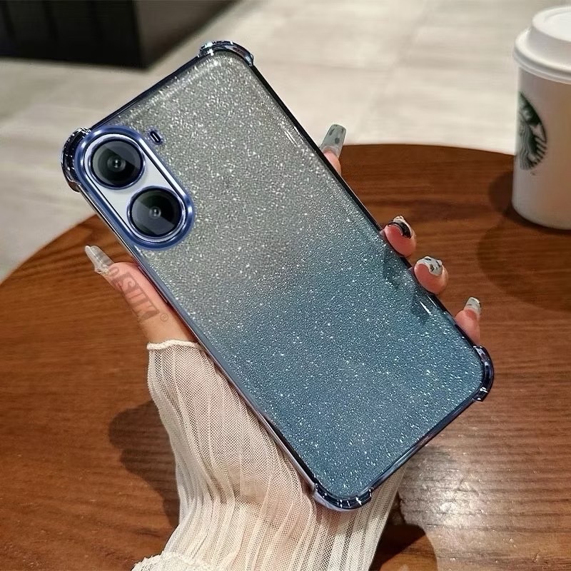 เคสโทรศัพท์ สำหรับรุ่น Redmi15 A5 Note7Pro POCO C71 ไล่โทนสีสวย กันกล้อง หรูหรา กากเพชร 2in1 ฟรุ้งฟริ้งง กันกระแทก EE