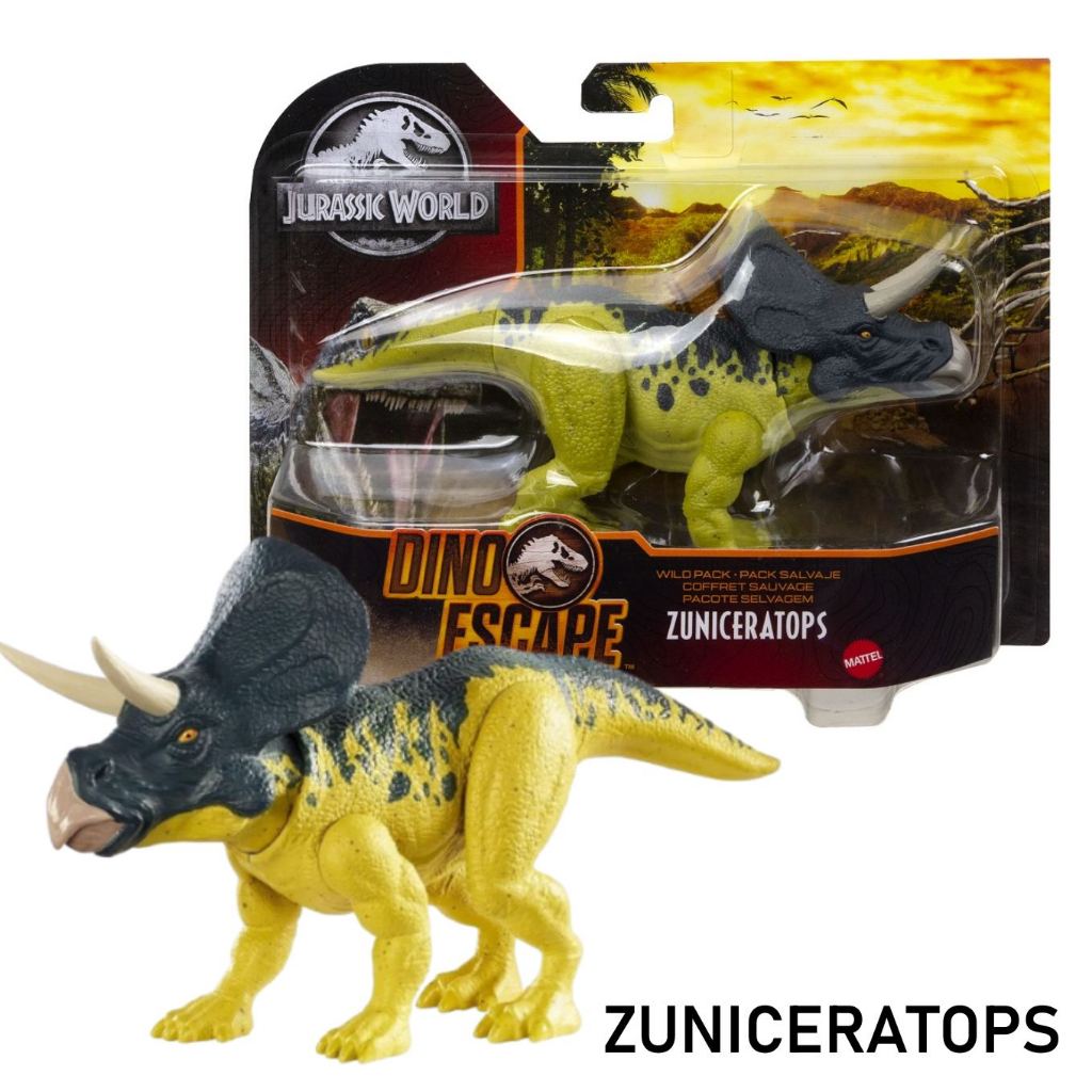 Jurassic World Dino Escape ZUNICERATOPS ฟิกเกอร์ไดโนเสาร์ ของแท้จาก Mattel FPF11 #