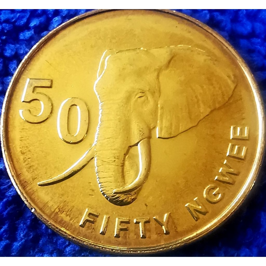 เหรียญ​ แซมเบีย​ Zambia, 50 Ngwee, ไม่ผ่าน​ใช้​ UNC,#452