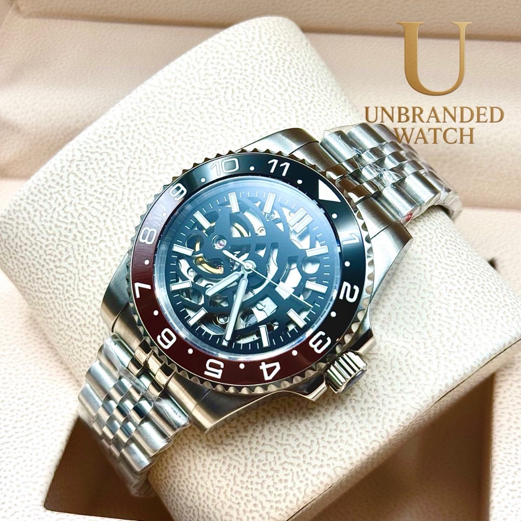 Unbranded watch - Skeleton Rootbeer  40 mm Seikomod Automatic Movement NH70 japan พร้อมกล่อง