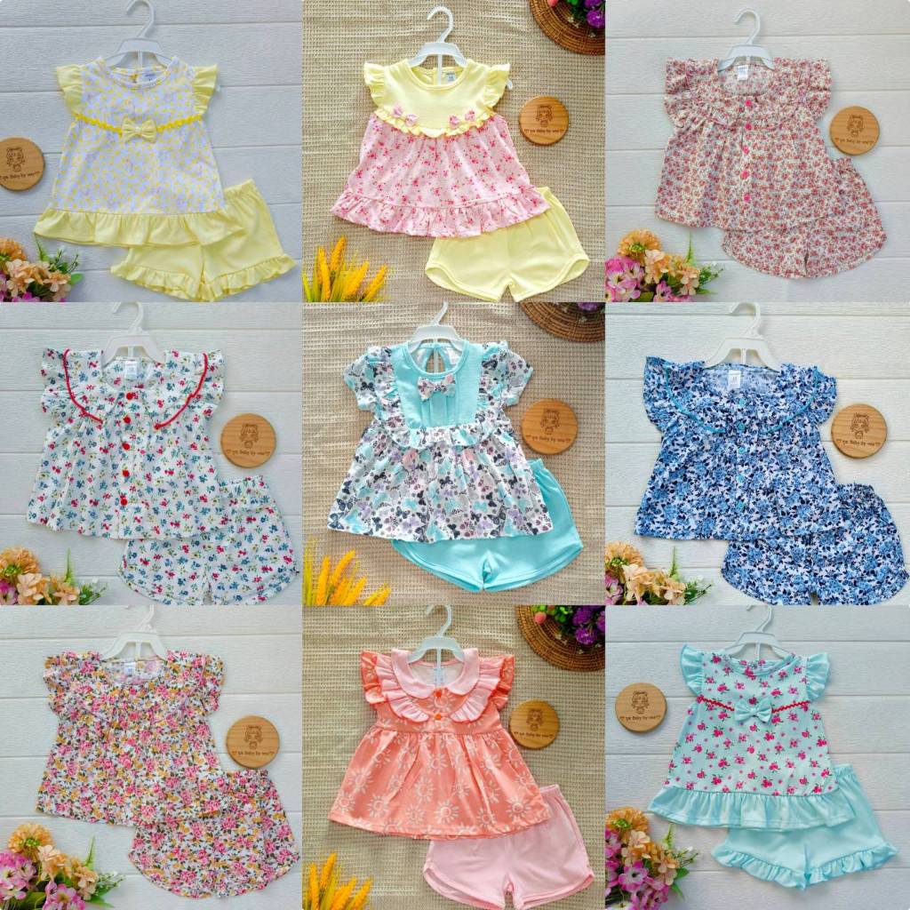 💥🎉Carter's ชุดเซ็ทเด็กผู้หญิง 1-5 ขวบ ชุดแขนสั้นขาสั้น