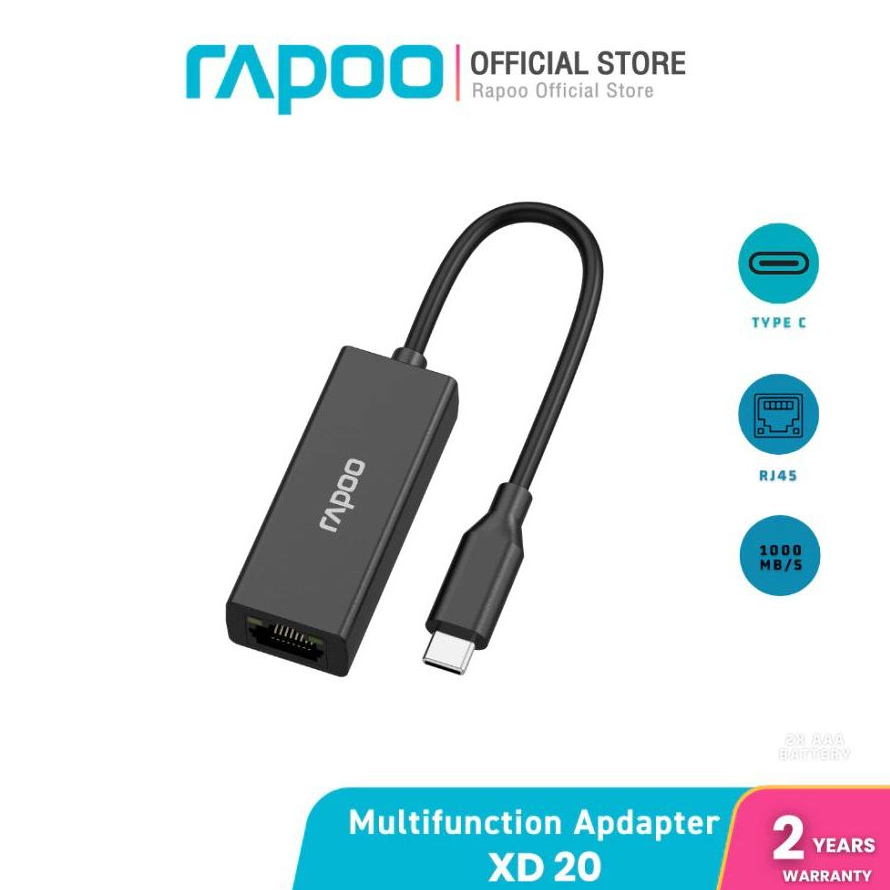 Rapoo USB-C Multi functional docking station (#RJ45) USB-CtoLan Model : XD20
