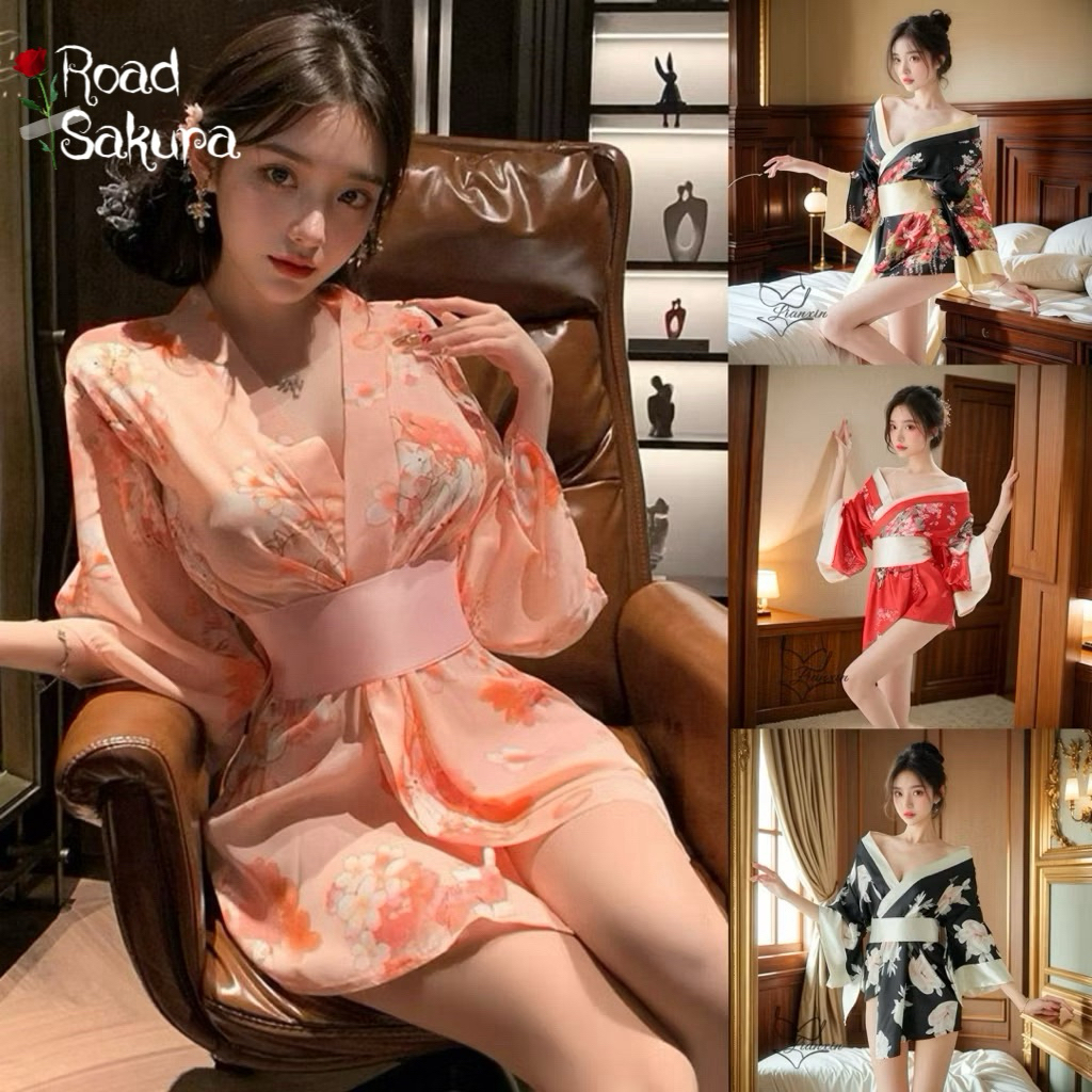ชุดคลุมกิโมโนญี่ปุ่น ชุดนอนเซ็กซี่ KK900 เกอิชา ส่งไวจากไทย1-3วัน ชุดนอนไม่ได้นอน