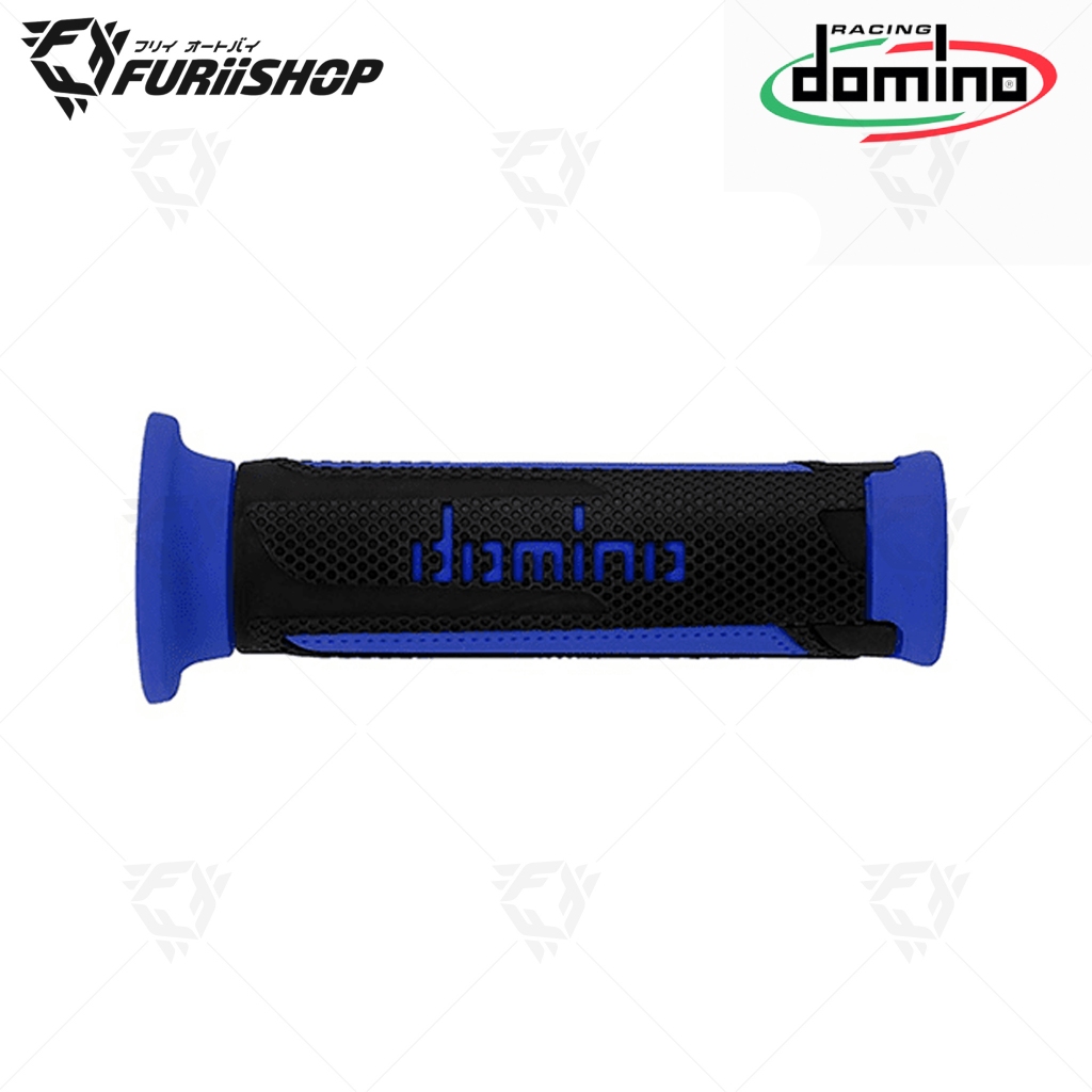 ปลอกแฮนด์ DOMINO A350 ปลายเปิด ดำ-น้ำเงิน
